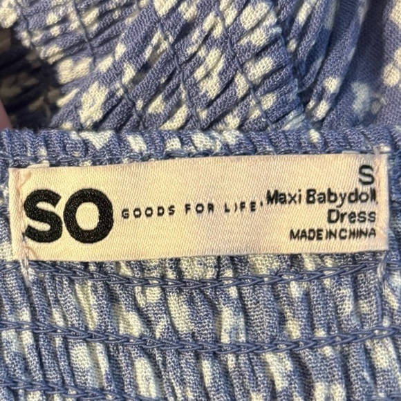 NWT SO Smocked Bodice Tiered Maxi Babydoll Dress - Picture 4 of 6